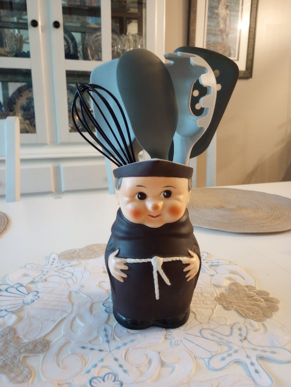 Large Friar Tuck Pitcher 8" tall 1960s Kitsch